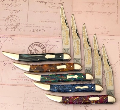 Five Fight'n Rooster Northern Indiana Knife Club Texas Toothpicks all Prototypes