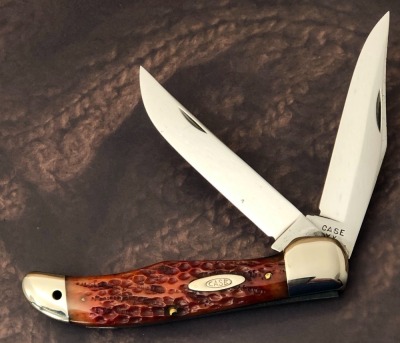 Case XX Red Bone Two Blade Folding Hunter