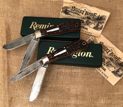 Two Remmington Damascus Bullet Knives