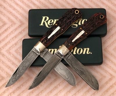 Pair of Remington R1123-D Damascus Bullet Knives