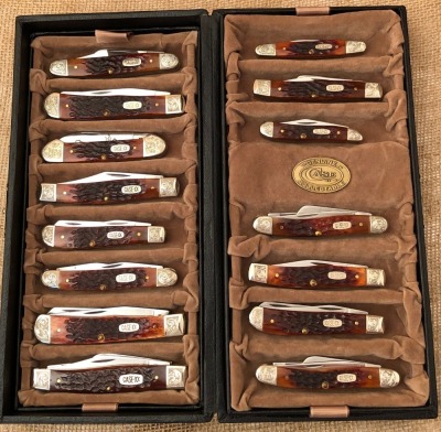 Case Chestnut Bone Engraved Bolser Limited Edition Mint Set