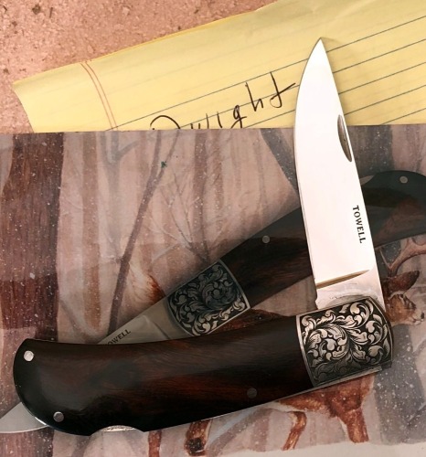 Dwight Towell Engraved Wood Lockback