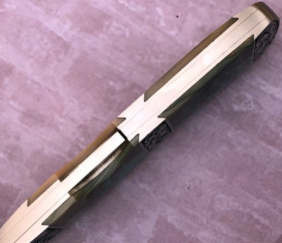 Joe Prince Abalone Engraved Lockback - 4