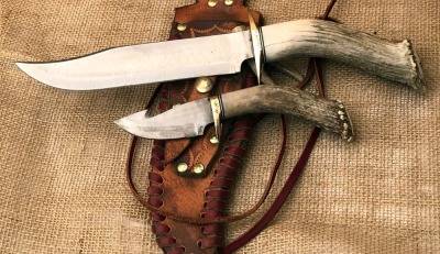Crown Stag Scrimmed pommel Hunting Set
