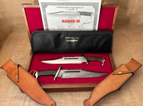 Original Set of Hibben Handmade Rambo III Bowies