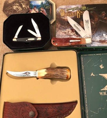 Trio of Tin Gift Sets: Remington, Case and Buck