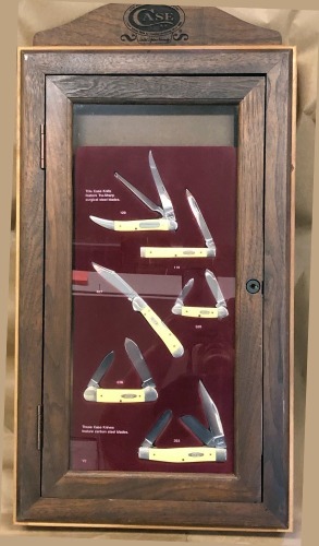 Case Yellow Handle Set in Wood Display
