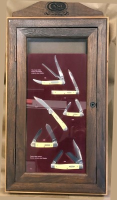 Case Yellow Handle Set in Wood Display