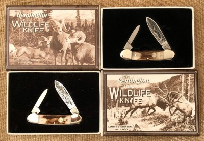 Two Remington Wildlife Stag Canoes