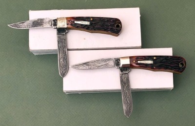 Pair of Remington Damascus Bone Bullet Trappers