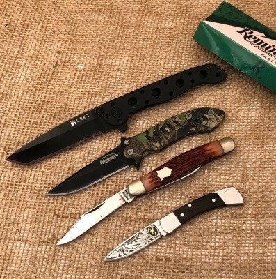 Four Folders; Remington, Browning, Camillus, and CRKT