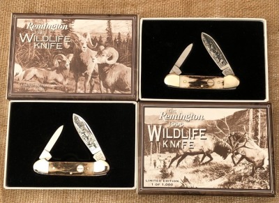 Two Remington Wildlife Stag Canoes