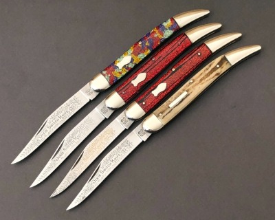 Four Fight'n Rooster Dixie Switch Knife Texas Toothpicks