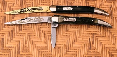 Fight'n' Rooster stag Truck Builders and horn 1992 Knife World
