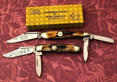 Pair of Stag Cripple Creek Club knives