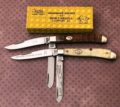 Pair of Cripple Creek USA Bone Slim Trappers