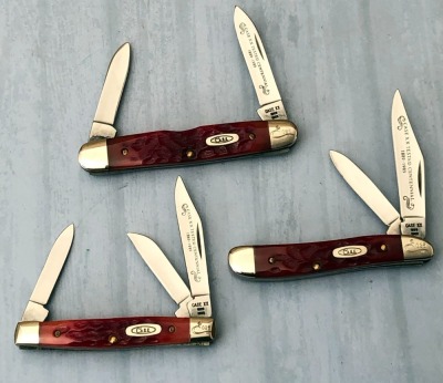 Trio of Case Bone Centennial Folders