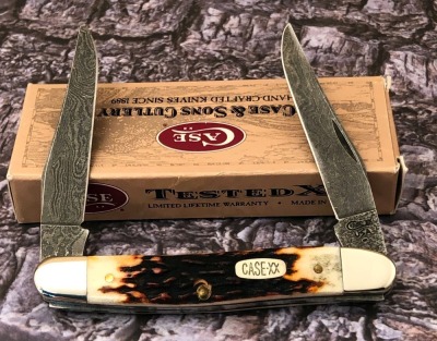 Case Damascus Stag Handle Muskrat
