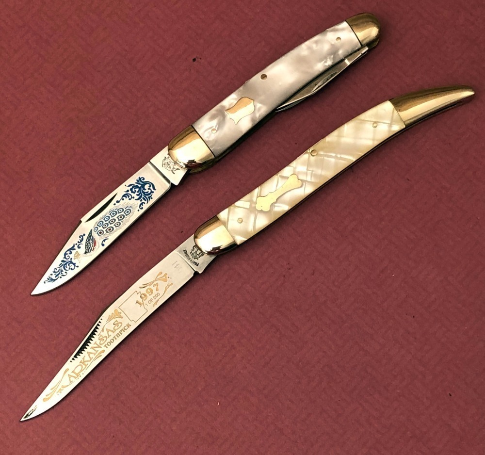 Pearl Bulldog whittler and Fight'n' Rooster toothpick