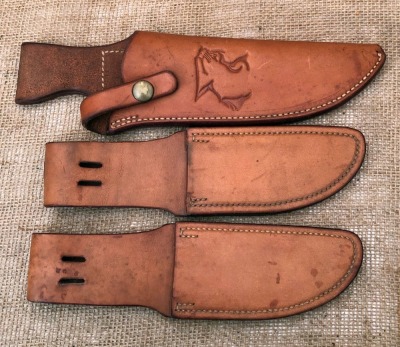 Three Flagler Leather Fixed Blade Sheaths