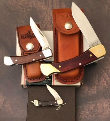 Three Schrade USA Uncle Henry Wood Lockbacks