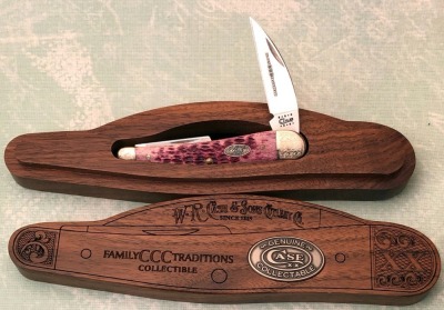 Case Family Traditions Mint Purple Bone Whittler in Whittler Shaped Box