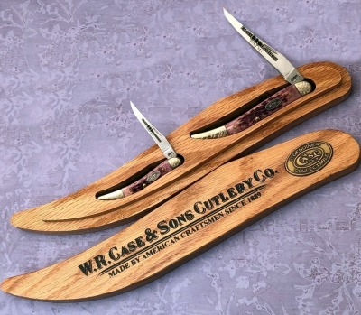 Case Family Traditions Mint Purple Bone Toothpick Set in Toothpick Shaped Wood Box