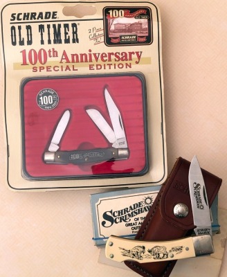 Pair of Schrade USA; Lockback and Stockman