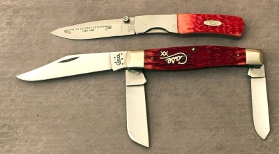 Two Case Red Bone; Stockman and Locking Liner
