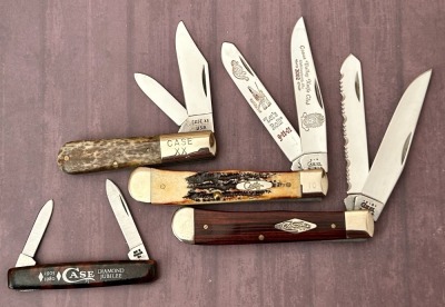 Four Case Folders; Two Trappers, one Barlow and one Pen
