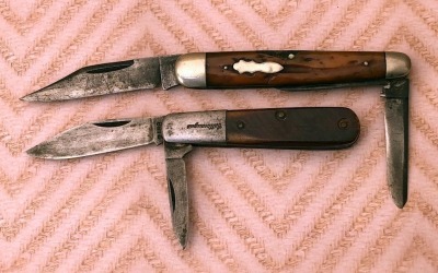 Pair of Used Vintage Bone Cattaraugus