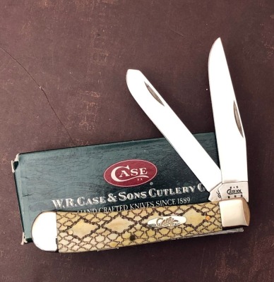 Case Antique Bone Rattle Snake Trapper