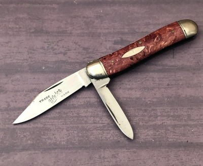 Ulster Rose Mottled 3 Dogleg Jack Salesman Sample with Bartlett on the Tang
