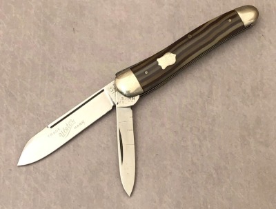 Ulster Knife Co Brown and Tan Stripe Dog Leg Jack Salesman Sample