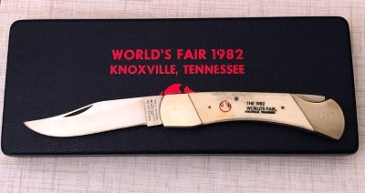 Parker Cut Co 1982 World Fair Knoxville, TN White Bone Lockback