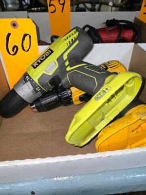 LOT RYOBI & DEWALT HAND DRILLS