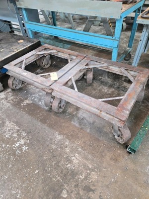 LOT HEAVY DUTY STEEL ROLLING CARTS