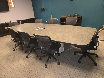 CONFERENCE TABLE & LOT OF CHAIRS