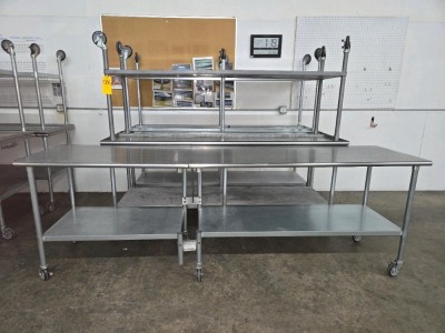 LOT STAINLESS STEEL ROLLING TABLES