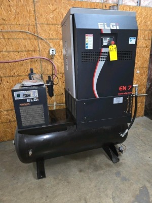 ELGI AIR COMPRESSOR; MODEL EN7-100; ROTARY SCREW TYPE; 25 HP