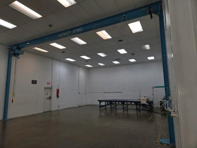 5 TON STATIONARY BRIDGE-TYPE HOIST; PENDANT CONTROL; APPROXIMATELY 30' SPAN