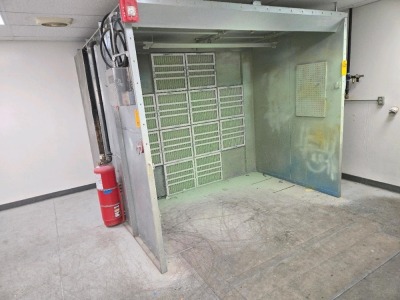 PAINT SPRAY BOOTH; APPROXIMATELY 9' X 9' X 8'; AMEREX FIRE SUPPRESSION SYSTEM