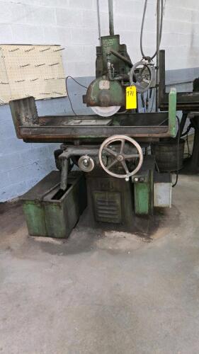 ABRASIVE MACHINE TOOL HAND FEED HORIZONTAL SURFACE GRINDER; MDL. 1 1/2; W/ MAGNA LOCK ELECTRO-MAGNETIC CHUCK; ELECTRO-MATIC CHUCK CONTROL